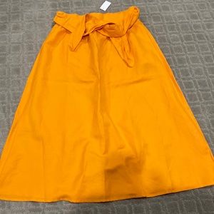 Ann Taylor midi skirt with tie waist